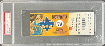 2012 New Orleans Hornets Full Ticket :: Kobe Bryant Hits 30,000 PTS! (PSA/DNA Encapsulated)
