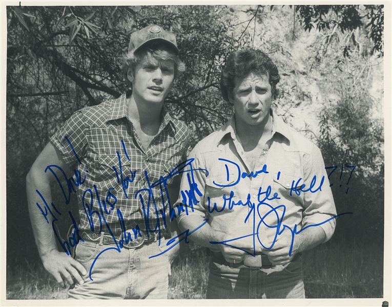 Dukes of Hazzard Dual-Signed Wopat & Schneider 9” x 7” Photo (Third Party Guaranteed) 