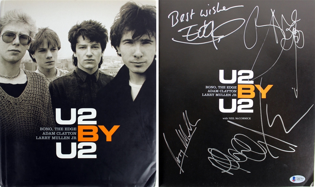 U2 Group Signed U2 By U2 Hardcover Book (BAS/Beckett)