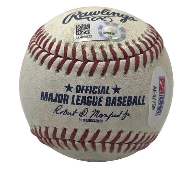 Nolan Arenado Signed & Game Used 2018 OML Baseball Hit to Cody Bellinger! (PSA/DNA & MLB)