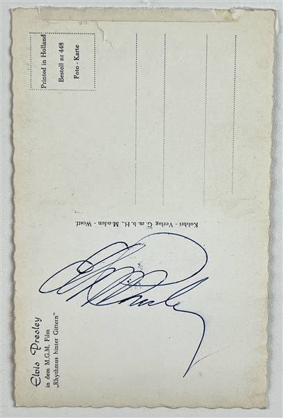 Elvis Presley Signed 3.5” x 5.5” Photo Postcard (REAL LOA) 