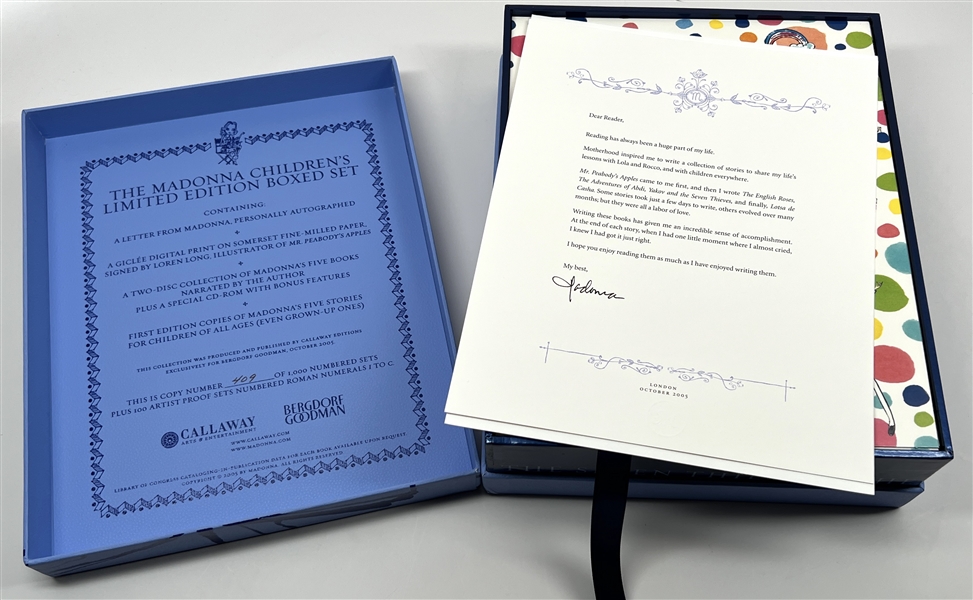 Madonna Signed “The English Roses” Limited-Edition Book Box Set (Third Party Guaranteed)   