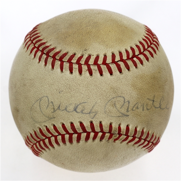 Mickey Mantle & Roger Maris Dual-Signed Official American League Bobby Brown Baseball (Full Beckett LOA)