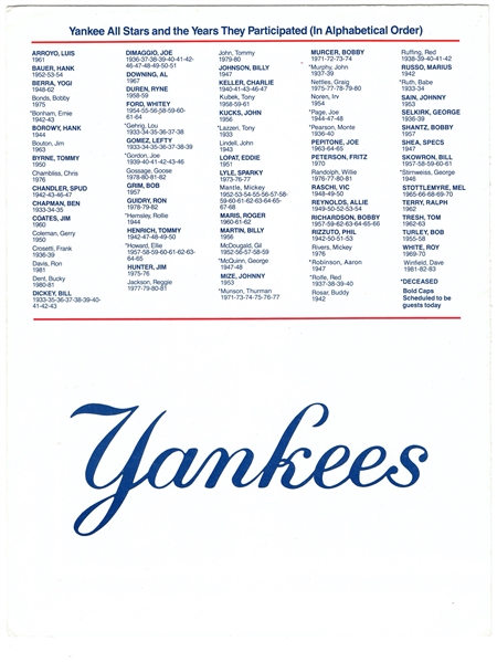 Mickey Mantle & Roger Maris Signed NY Yankees 1983 Old Timer's Day Program with Rizzuto & Piniella (Beckett LOA)