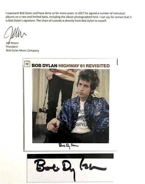 Bob Dylan Signed “Highway 61 Revisited” Record Album (Manager Jeff Rosen LOA)