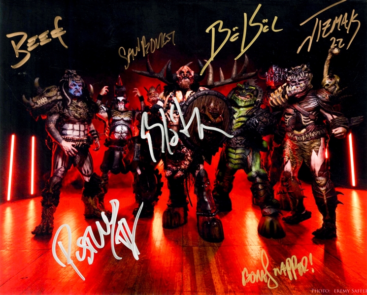 GWAR Group Signed 10” x 8” Photo (7 Sigs) (ACOA Authentication)