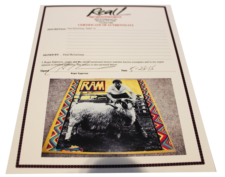 Beatles: Paul McCartney Signed “RAM” Album Record (Roger Epperson/REAL Authentication)