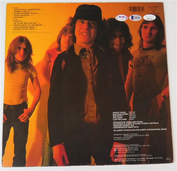 AC/DC Group Signed Powerage Album by All 5 Original Members (Beckett/BAS LOA, JSA LOA, & PSA/DNA LOA)