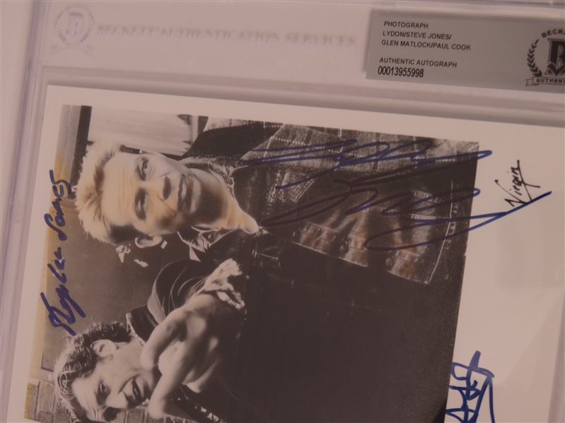 Sex Pistols Group Signed 10” x 8” Promotional Photo by 4 Original Members (Beckett/BAS Encapsulated & JSA LOA)