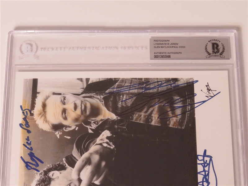 Sex Pistols Group Signed 10” x 8” Promotional Photo by 4 Original Members (Beckett/BAS Encapsulated & JSA LOA)