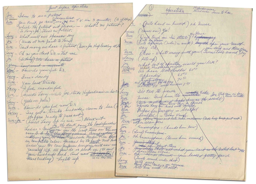 Three Stooges Skit Handwritten by Moe Howard & Signed “Moe” 40+ times (Third Party Guaranteed)