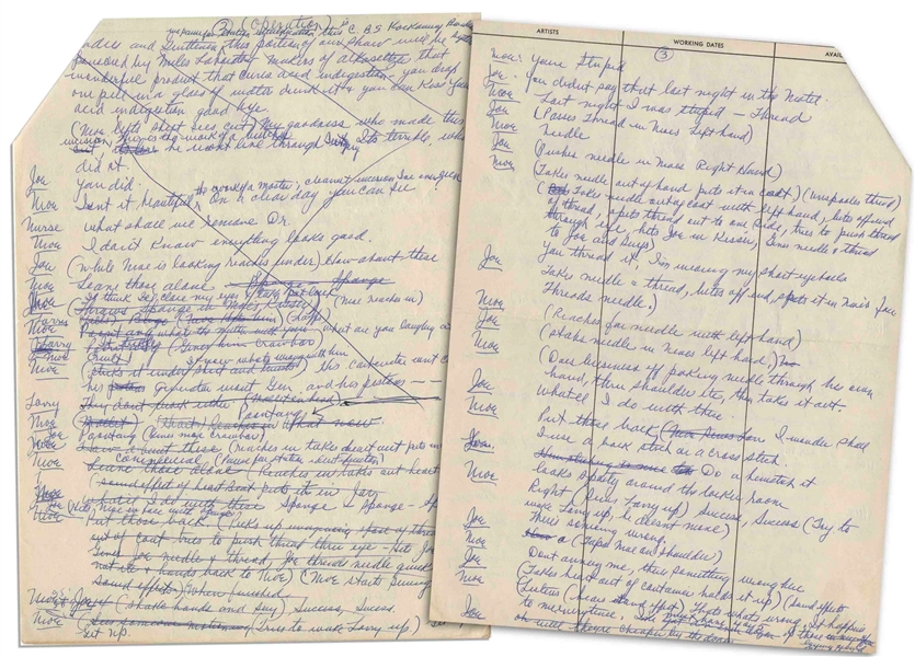 Three Stooges Skit Handwritten by Moe Howard & Signed “Moe” 40+ times (Third Party Guaranteed)