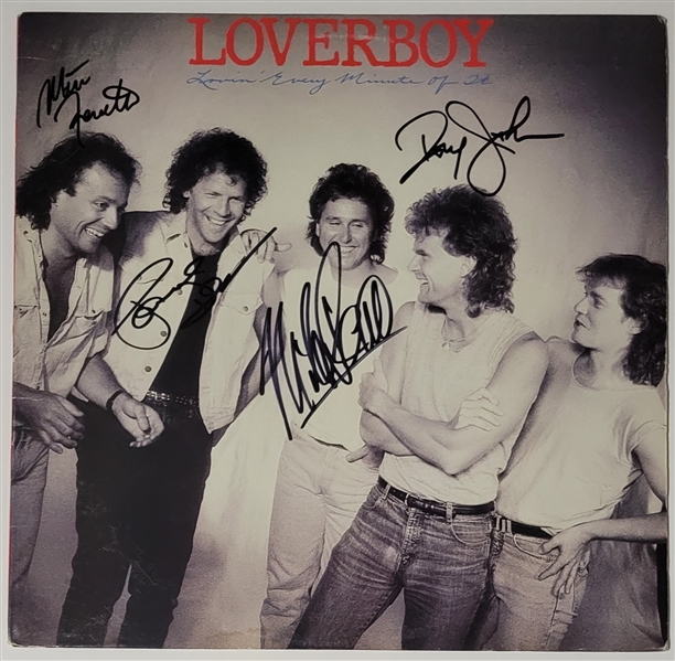 Loverboy In-Person Group Signed “Livin’ Every Minute of It” Album Record (4 Sigs) (Third Party Guaranteed)