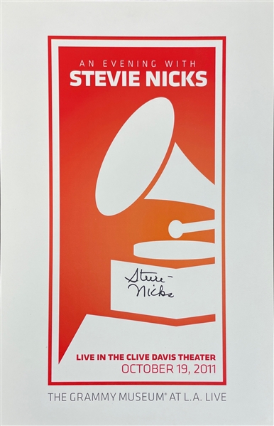 Stevie Nicks Signed 11" x 17" Print "Live in the Clive Davis Theatre" (Beckett/BAS LOA)