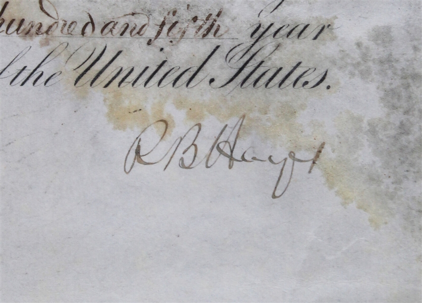 President Rutherford B. Hayes Signed 1881 Military Commission (Beckett/BAS LOA)