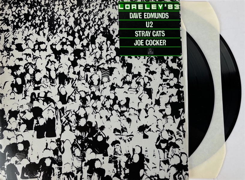 U2, Dave Edmunds, Stray Cats, & Joe Crocker Signed Loreley'83 LP w/ Vinyl (Third Party Guaranteed) 