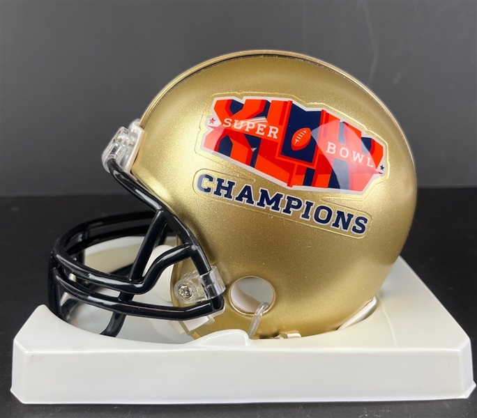Drew Brees Signed Saints Super Bowl XLIV Mini-Helmet (Brees Holo/Third Party Guaranteed)