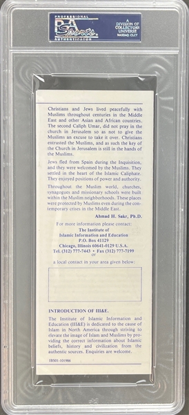 Muhammad Ali Signed 'Introducing Islam' Pamphlet (PSA/DNA Encapsulated)