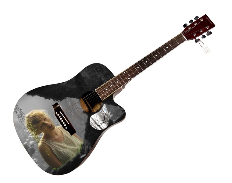 Taylor Swift Signed Custom Photo Graphics Guitar (ACOA)