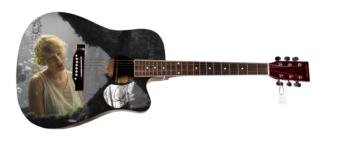 Taylor Swift Signed Custom Photo Graphics Guitar (ACOA)