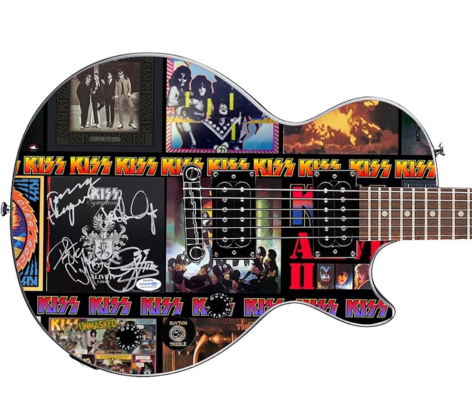 KISS: Group Signed Gibson Epiphone Custom Graphics Guitar (4 Sigs)(ACOA)