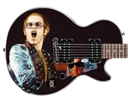 Elton John Signed Custom Gibson Epiphone Guitar w/ Live Piano Photo (ACOA)