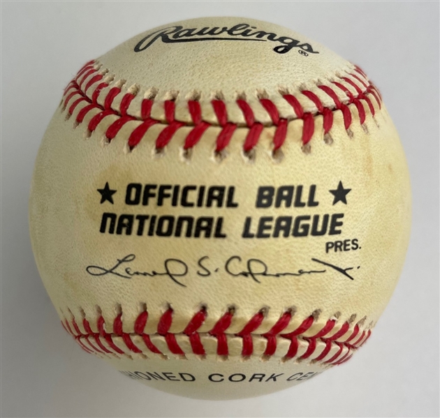 Warren 'Edward' Spahn Signed & Career Stat Inscribed OML Baseball (Third Party Guaranteed)