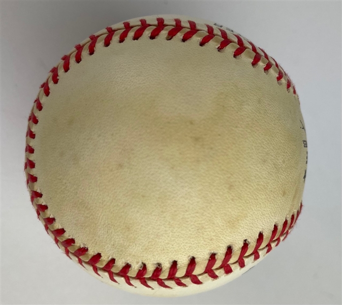 Warren 'Edward' Spahn Signed & Career Stat Inscribed OML Baseball (Third Party Guaranteed)