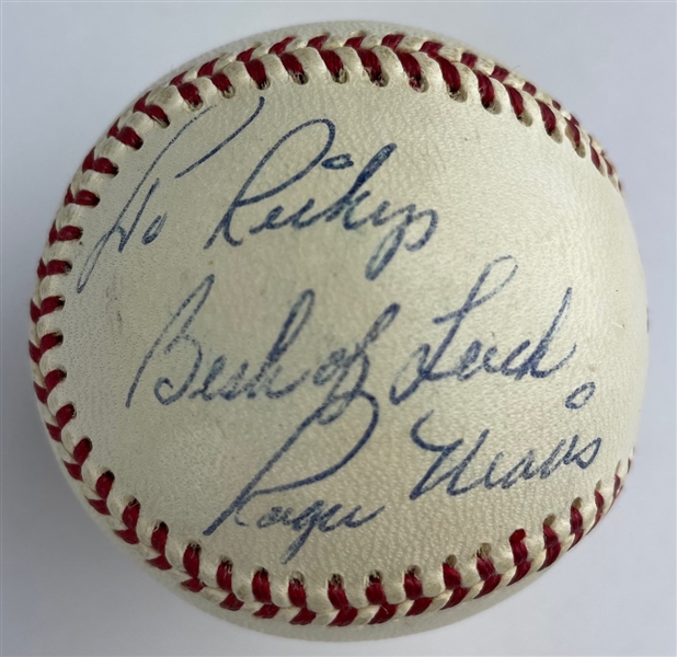 Roger Maris Signed & Inscribed Baseball (JSA LOA)