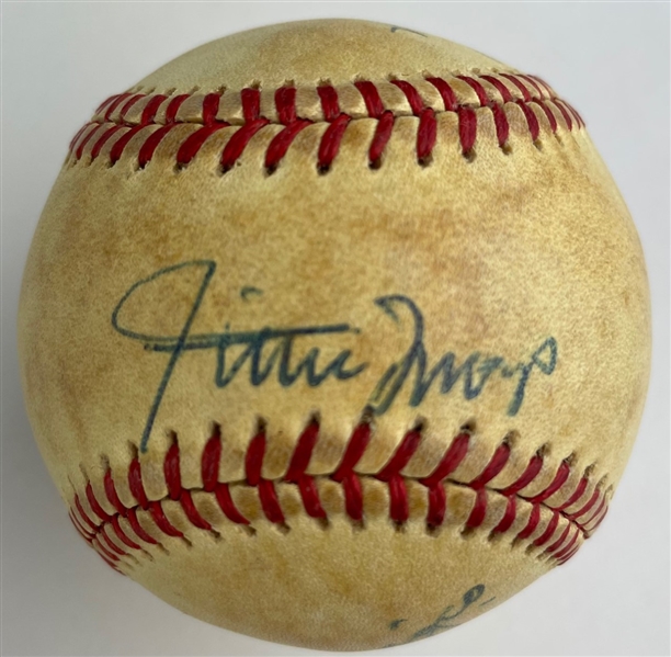 DiMaggio, Mays, Boudreau, & Torre Signed ONL Baseball (Third Party Guaranteed)