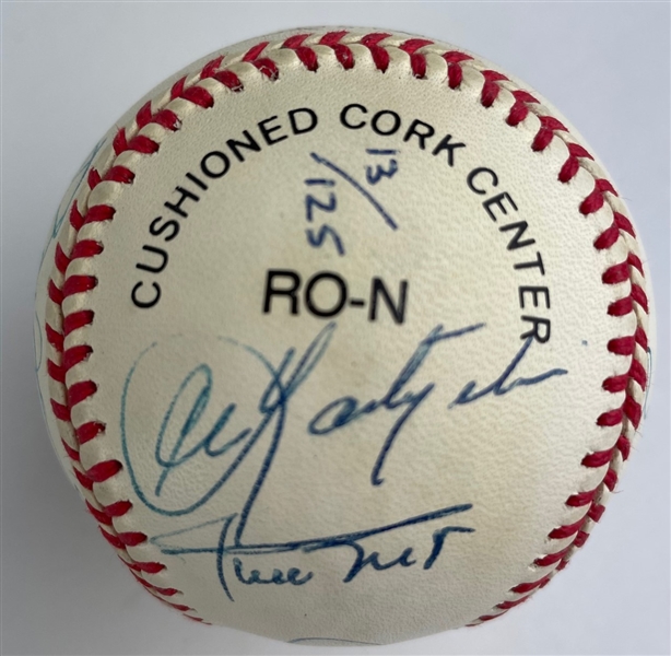 Multi-Signed Ltd. Ed. 3000 Hit Club Baseball w/ Rose, Mays, Musial, & More! (13 Sigs)(PSA LOA)