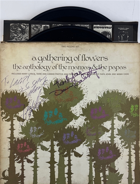 Mamas & The Papas: Phillips & Doherty Signed A Gathering of Flowers Box Set w/ Vinyl (REAL/Epperson)