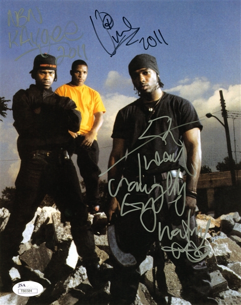 Naughty By Nature: Group Signed 8 x 10 Photo (3 Sigs)(JSA Sticker)