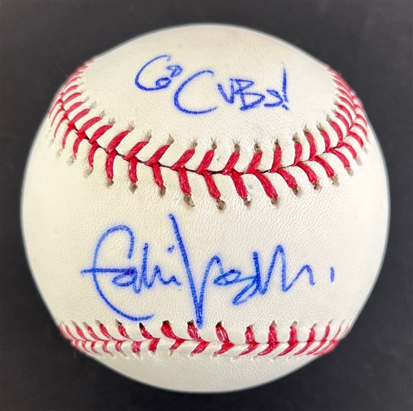 Eddie Vedder Signed & "Go Cubs!" Inscribed OML Baseball (Beckett/BAS LOA)