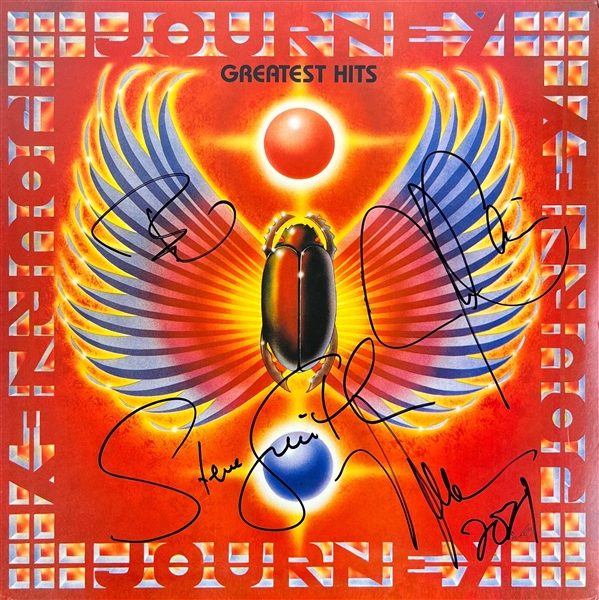 Journey: Group Signed 'Greatest Hits' Album Cover (4 Sigs)(Third Party Guaranteed)