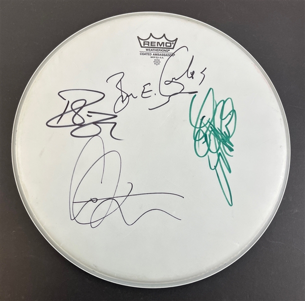 Cheap Trick Group Signed 14 Drumhead (4 Sigs)(Third Party Guaranteed)