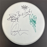 Cheap Trick Group Signed 14 Drumhead (4 Sigs)(Third Party Guaranteed)