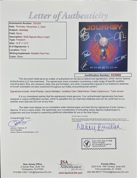 Journey: Group Signed Album Flat (JSA)