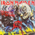 Iron Maiden: Group Signed The Number of the Beast Album Cover (3 Sigs)(Third Party Guaranteed)
