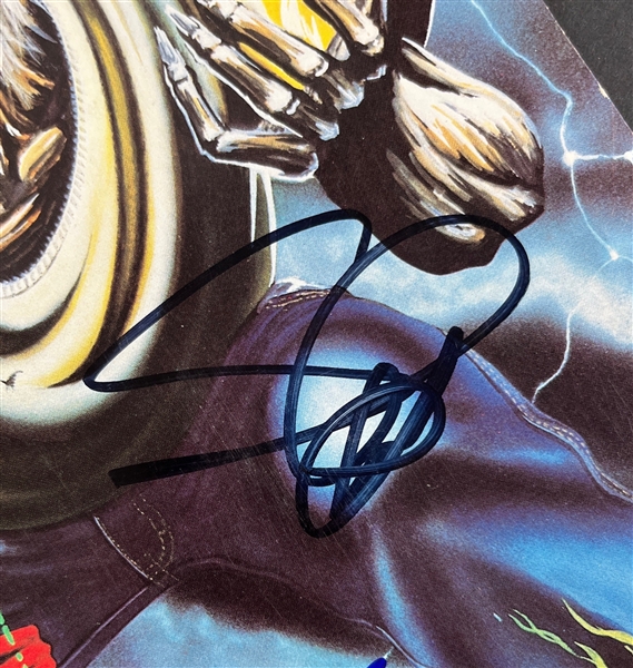 Iron Maiden: Group Signed 'The Number of the Beast' Album Cover (3 Sigs)(Third Party Guaranteed)