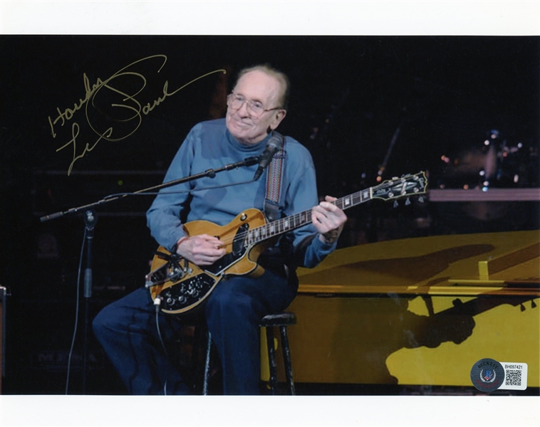 Les Paul Signed 8 x 10 Color Photo (Beckett/BAS)