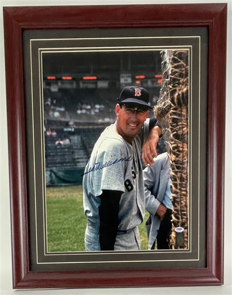 Ted Williams Signed Photograph in a nicely Framed Display (PSA/DNA)