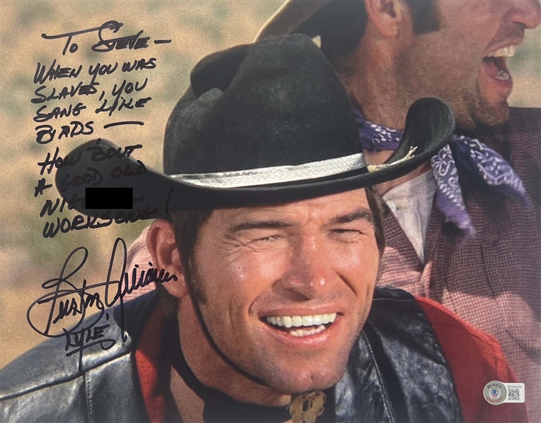 Burton Gilliam Signed 11 x 14 Photo w/ Vulgar Inscription (Beckett/BAS)(Steve Grad Collection) 