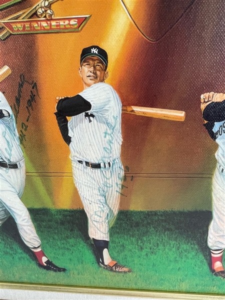 MLB Triple Crown Lithograph,(4/Sigs)Signed by Robinson, Mantle, Williams, and Yastrzemski (Beckett/BAS & JSA)