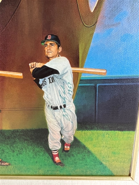 MLB Triple Crown Lithograph,(4/Sigs)Signed by Robinson, Mantle, Williams, and Yastrzemski (Beckett/BAS & JSA)