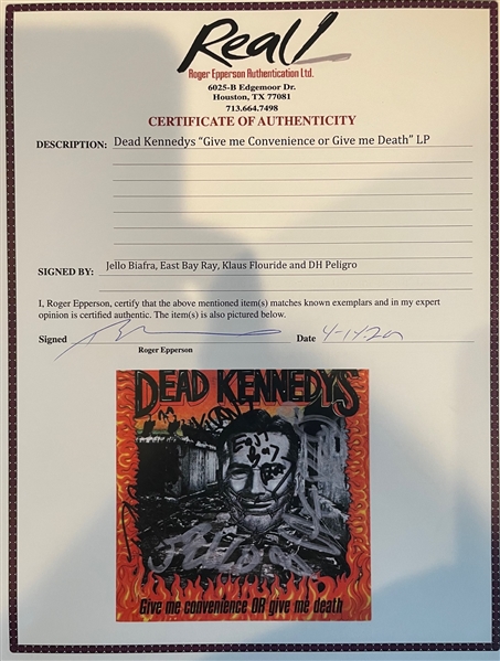 Dead Kennedys Group Signed “Give Me Convenience OR Give me Death” CD (4 Sigs) (Roger Epperson/REAL LOA)  