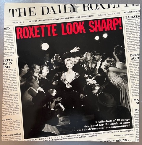 Roxette: Giselle & Fredriksson Dual-Signed “Look Sharp!” Album Record (Third Party Guaranteed) 