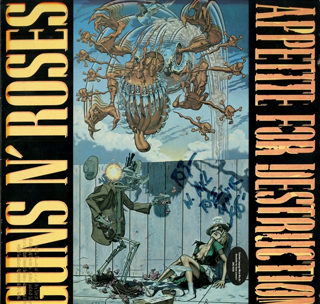 Guns n’ Roses: Axl Rose 1988 Signed “Appetite For Destruction” Promo Album Record (ACOA Authentication)