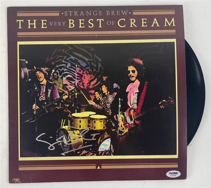 CREAM: Ginger Baker Signed The Very Best of Cream:Strange Brew Album (PSA/DNA)