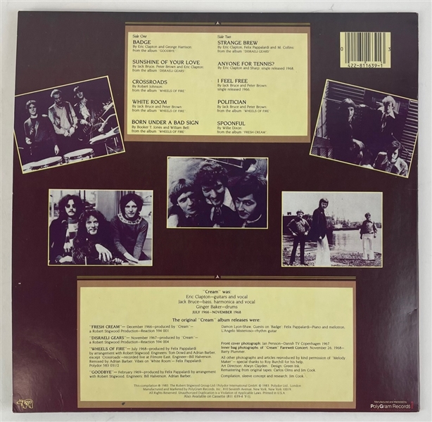 CREAM: Ginger Baker Signed The Very Best of Cream:Strange Brew Album (PSA/DNA)